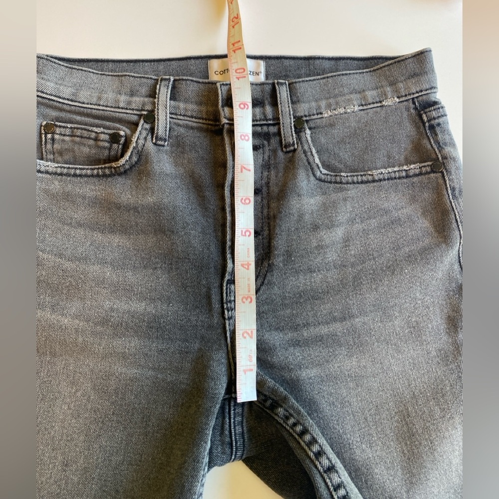 EUC Cotton Citizen XS 25 Gray Denim Jean Shorts Fitted Exposed Button Fly 27x6.5 - Picture 5 of 13